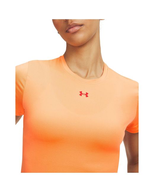 Under Armour Orange Vanish Short Sleeve Performance Gym Top