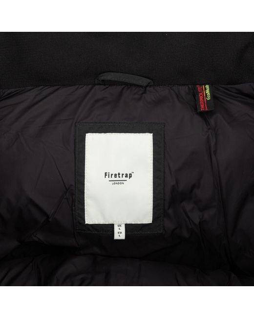 Firetrap Black Firertrap Bubble Jacket for men