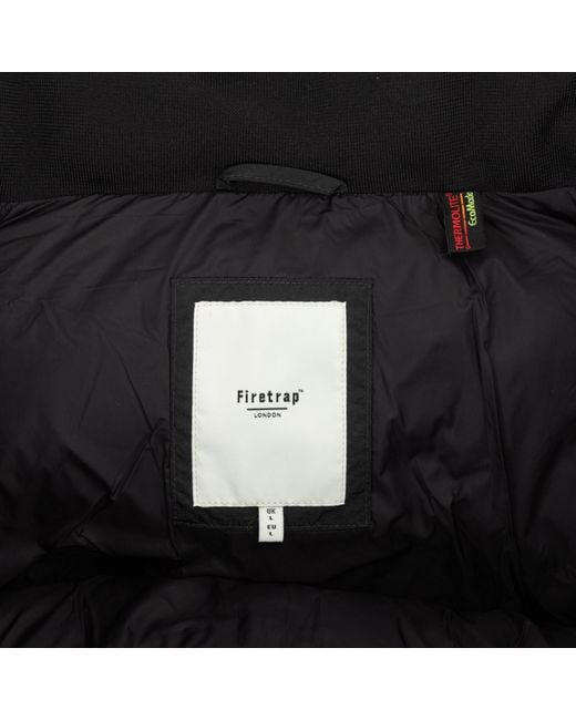 Firetrap Black Firertrap Bubble Jacket for men