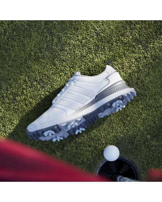 Adidas White Spiked Golf Shoes for men
