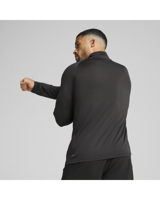 PUMA Black Tad Qz Long Sleeve Performance Gym Top for men