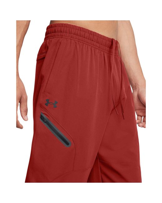 Under Armour Red Unstoppable Closed Hem Woven Joggers for men