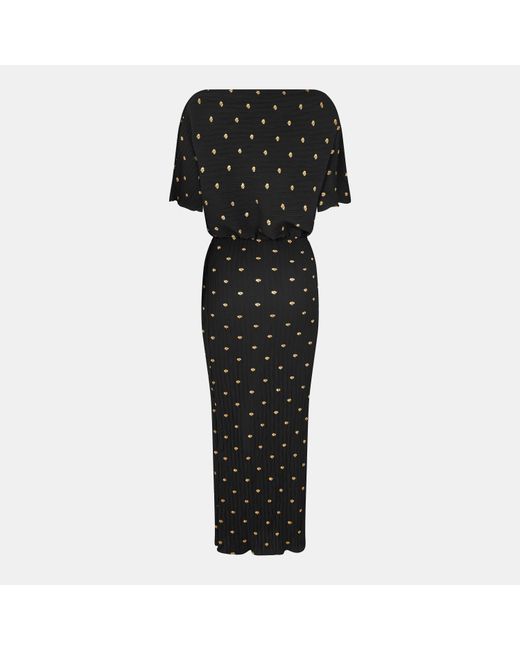 Never Fully Dressed Black Tilly Plisse Maxi Dress