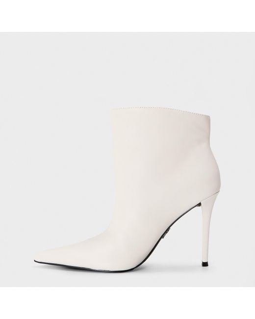 Steve Madden White Sentinel Ankle Heeled Boots