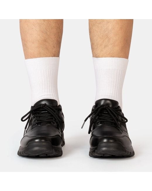 GIORGIO Black Leather Shoes for men