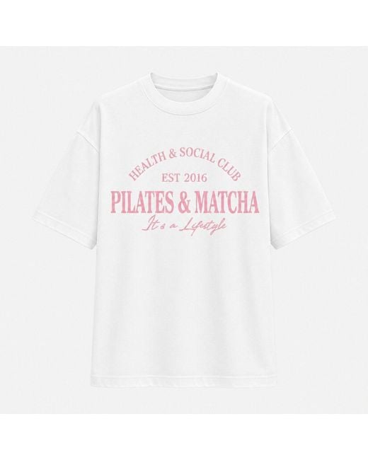 I Saw It First White Pilates Graphic Oversized T-Shirt