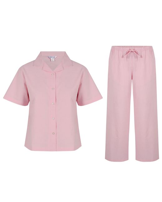 Miso Pink Oxford Revere Collar Pyjama Set