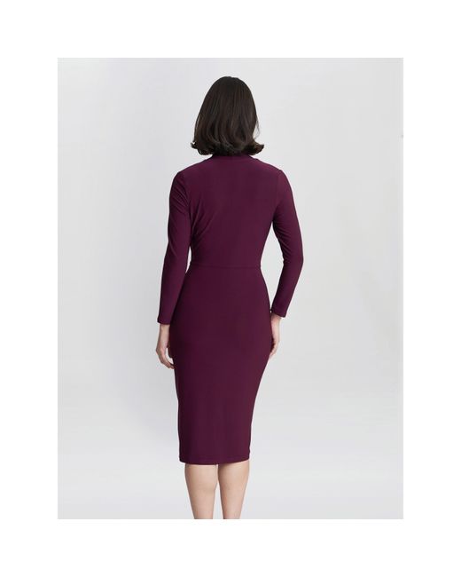 Gina Bacconi Purple Gloria Jersey Wrap Dress