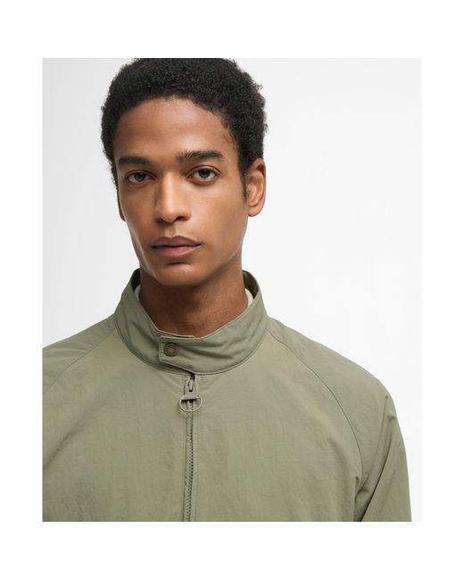 Barbour Green Royston Hooded Long Sleeve Hip Length Rain Anorak for men