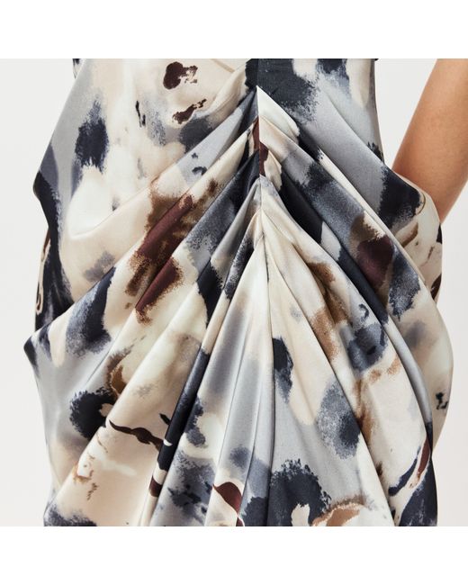 AX Paris Multicolor Marble Print Wrap Top Gathered Skirt Midi Dress