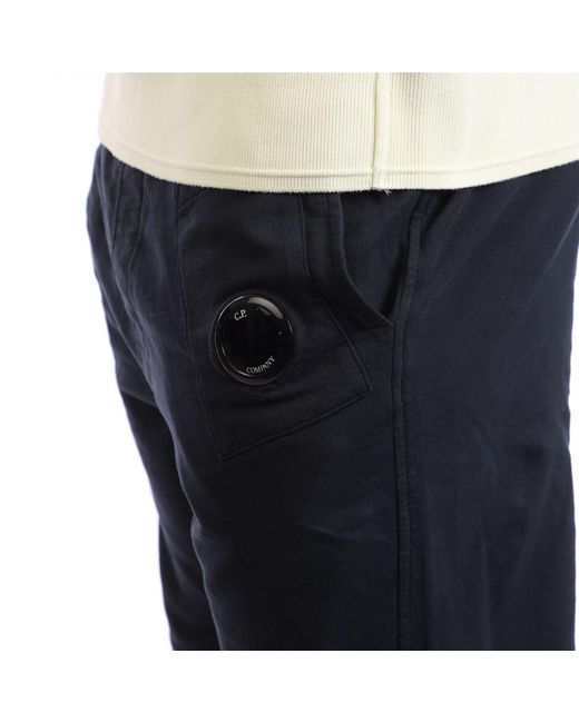 C P Company Black Light Fleece Lens Tracksuit Bottoms for men