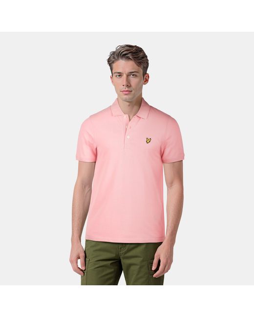 Lyle & Scott Pink Basic Short Sleeve Polo Shirt for men