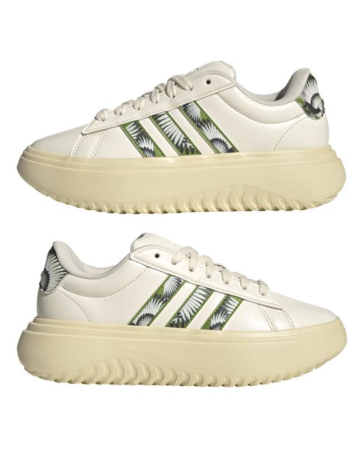 Adidas Natural Grand Court Platform Shoes