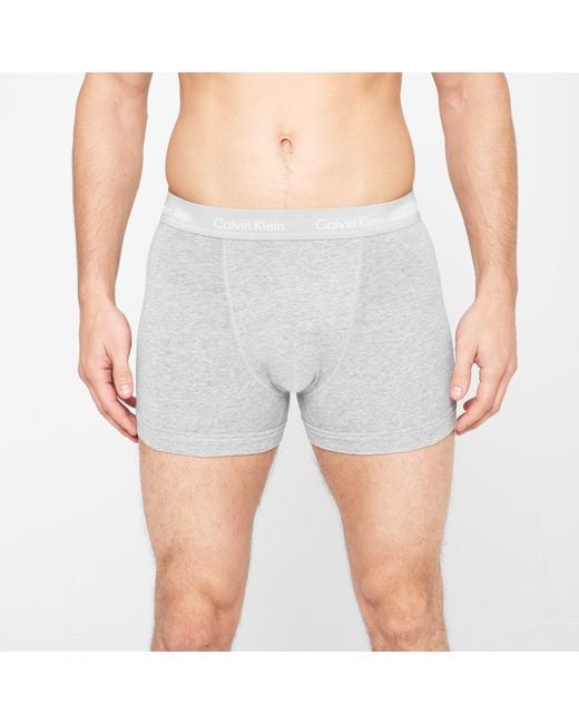 Calvin Klein White 3 Pack Cotton Stretch Boxer Shorts for men