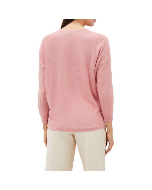 Phase Eight Pink Dana Cowl Neck Button Trim Knit