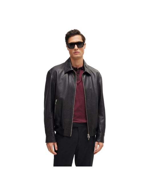 Boss Black Merwyn Leather Jacket for men