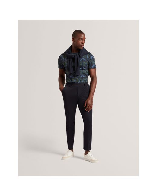 Ted Baker Blue Floral Long-Sleeve Patterned Shirt for men