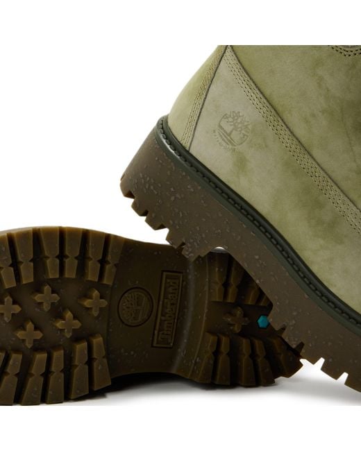 Timberland Green 6 Inch Lace Up Waterproof Flat Ankle Boots