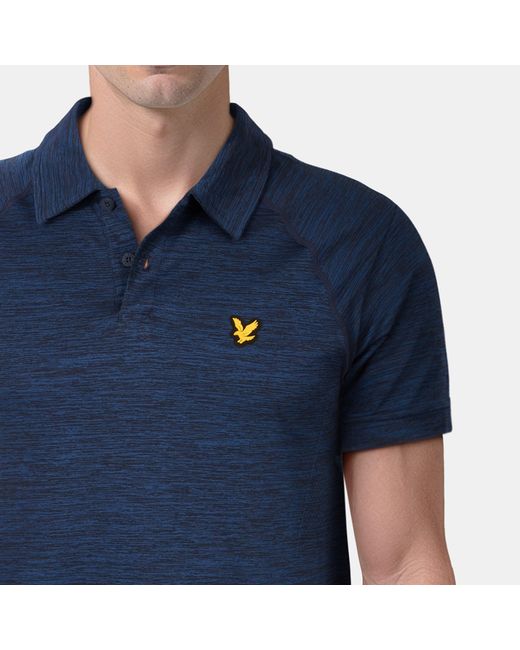 Lyle & Scott Blue Seamless Short Sleeve Polo Shirt for men