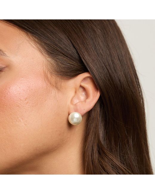 Jon Richard White Cream Large Pearl Earrings
