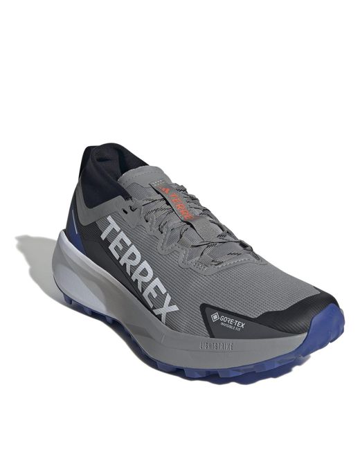 Adidas Blue Agravic Gore-Tex Trail Running Shoes for men