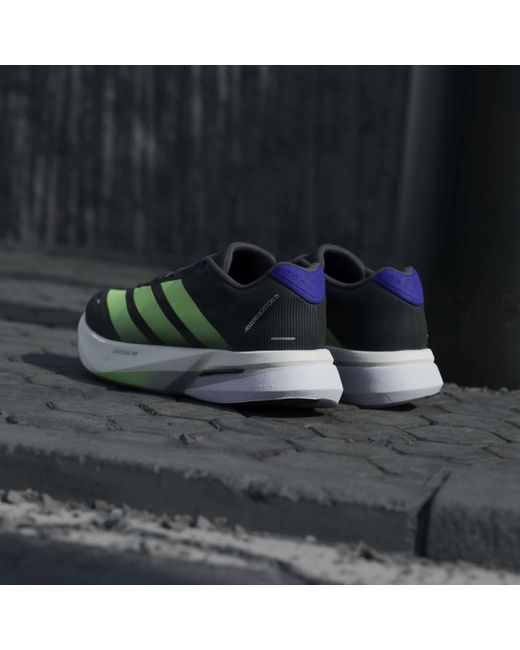 Adidas Green Adizero Boston 13 Road Running Shoes for men
