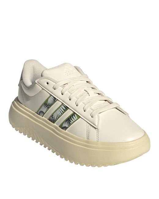 Adidas Natural Grand Court Platform Shoes