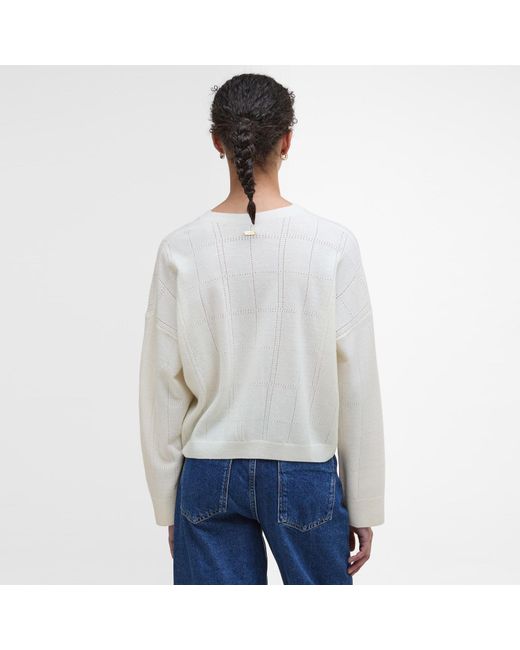 Barbour White Blakely Cardigan
