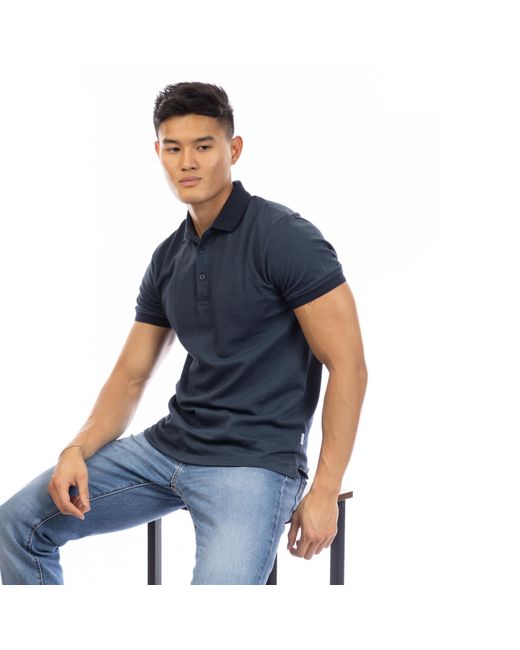 Peter Werth Blue Cosway Short Sleeve Polo Shirt for men