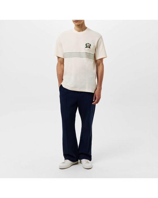 Lacoste White Crest Stripe T-Shirt for men