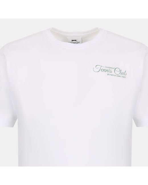 Slazenger 1881 White Slaz Tennis Club Regular Fit T-Shirt