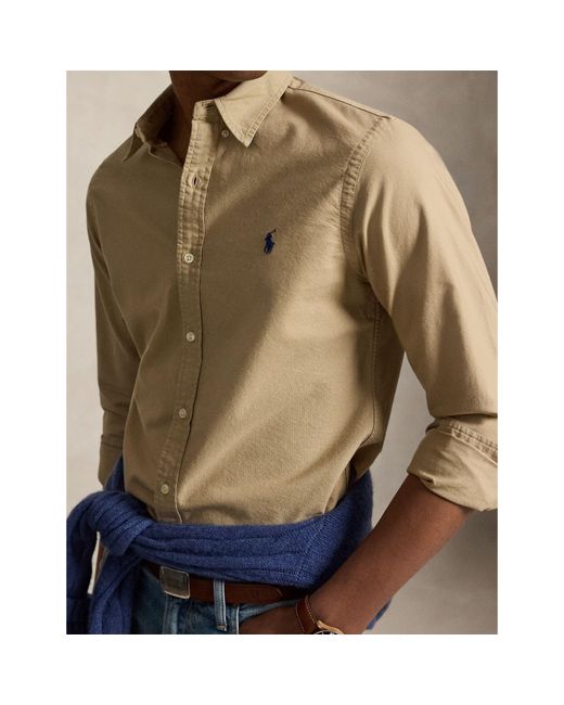 Polo Ralph Lauren Natural Slim Fit Oxford Long Sleeve Shirt for men