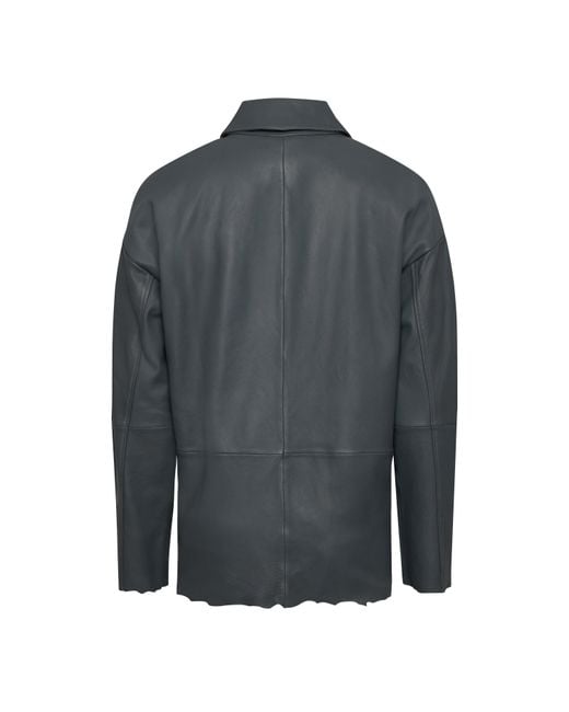 DIESEL Gray L-Mart-B Leather Jacket for men