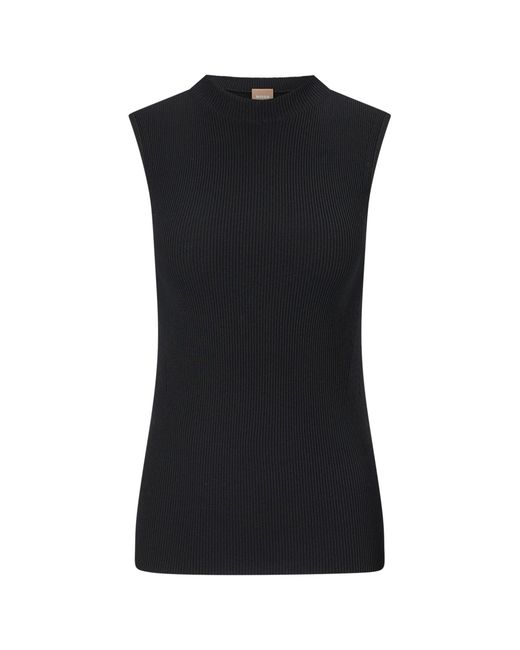 Boss Black Feskies Knitted Slim Fit Mock Neckline Top