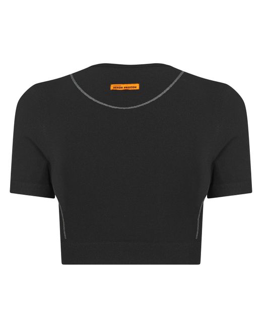 Heron Preston Black Active Short Sleeve Crop Top