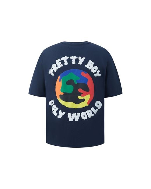 PRETTY BOY UGLY WORLD Blue The Regular Fit T-Shirt for men