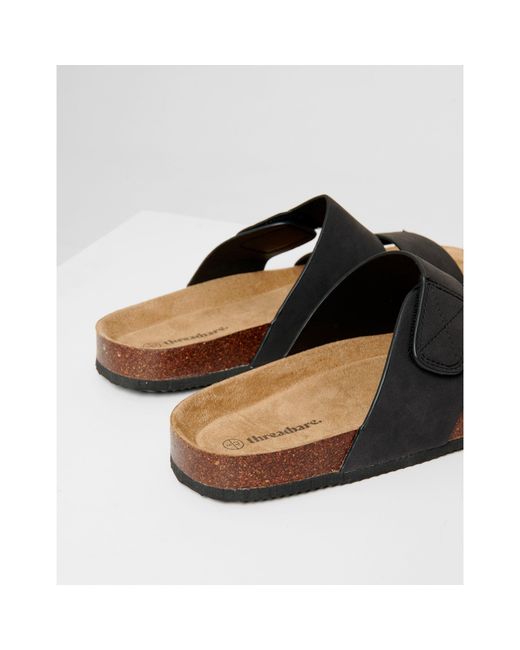 Threadbare Black Artemis Flat Sandal for men