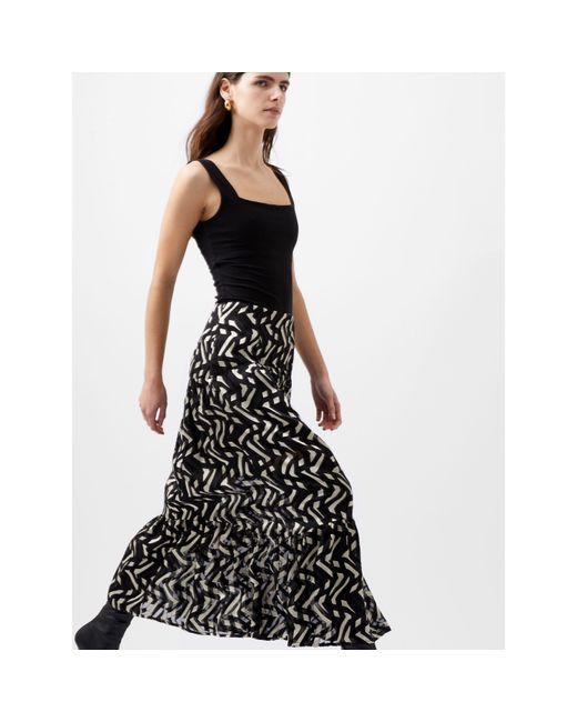 French Connection Black Diandra Maxi Skirt