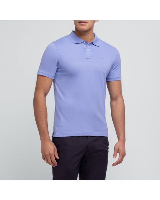 Eden Park Blue Light Polo With Bicolour Trims for men