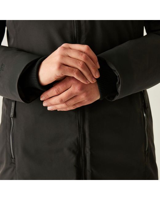 Regatta Black Marron Long Length Insulated Waterproof Jacket
