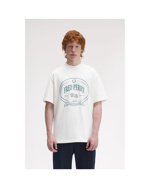 Fred Perry White Champions Regular Fit T-Shirt for men