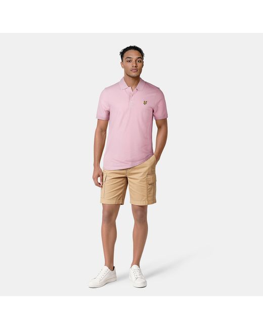 Lyle & Scott Pink Basic Short Sleeve Polo Shirt for men