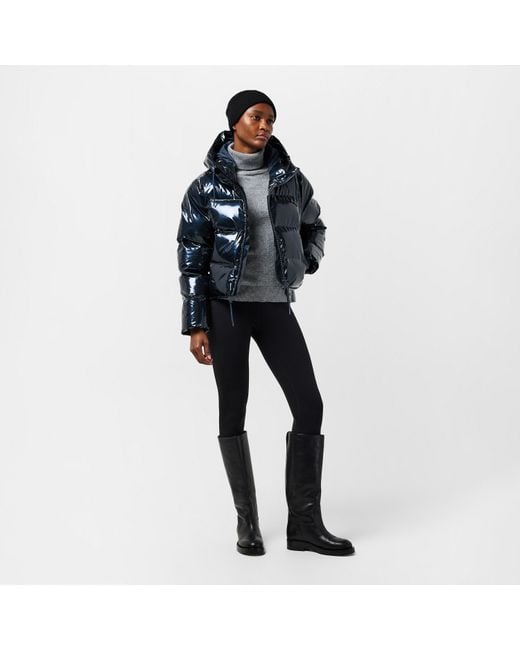Rains Blue Alta Water-Resistant Quilted Short Puffer Jacket