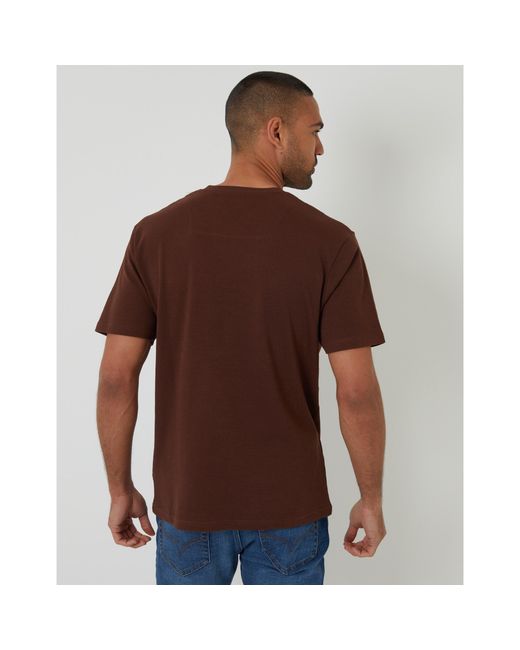 Threadbare Brown Havana Regular Fit T-Shirt for men