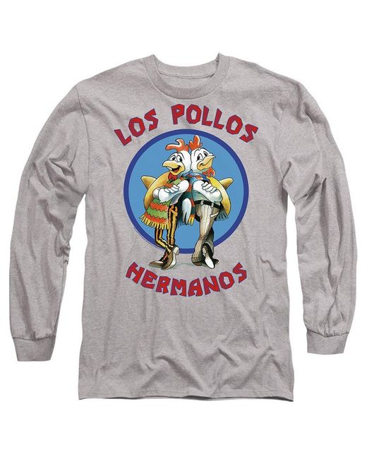 Breaking Bad Gray Los Pollos Hermanos Long Sleeve T-Shi for men