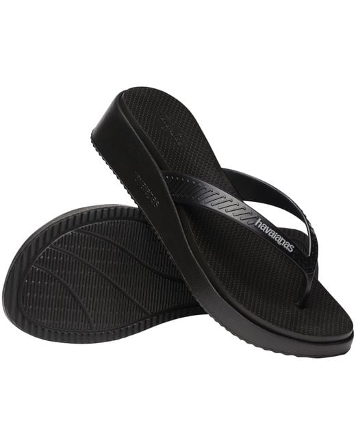 Havaianas Black High Platform Ii Flip Flops