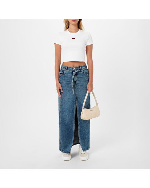 HUGO Blue Getini Denim Skirt