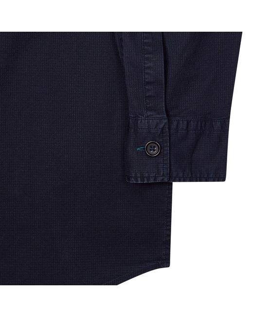 Paul Smith Blue Utility Long-Sleeve Plain Shirt for men