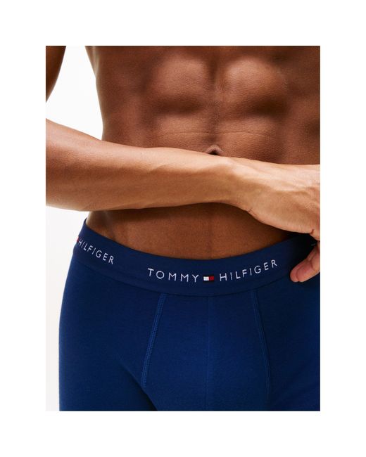 Tommy Hilfiger Blue 3 Pack Signature Waistband Trunks for men