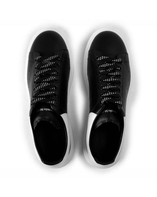 McQueen Black Oversized Leather Trainers for men